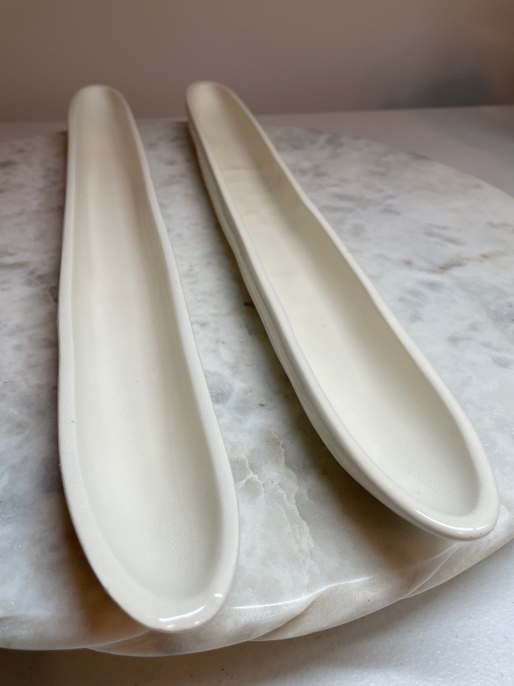 Vintage Pair of 16” Olive Dishes by McCarty Pottery for Carnevale of Memphis